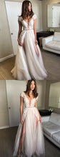 Sexy Prom Dresses Ivory Appliques Floor-length Tulle Prom Dress/Evening Dress JKL302