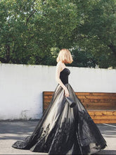Black Prom Dresses A-line Sweep/Brush Train Sexy Prom Dress/Evening Dress JKL318