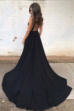 Black Prom Dresses V-neck Sweep/Brush Train Sexy Cheap Prom Dress/Evening Dress JKL326
