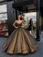 Ball Gown Prom Dresses Sweetheart Floor-length Brown Long Prom Dress/Evening Dress JKL328