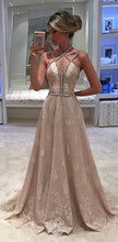 Sexy Prom Dresses Spaghetti Straps Lace A-line Halter Long Prom Dress/Evening Dress JKL341