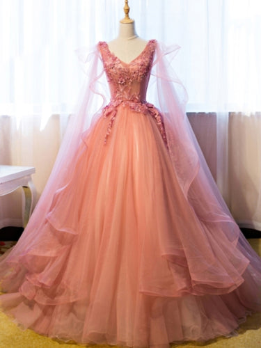 Beautiful Prom Dresses Ball Gown Floor-length V-neck Sexy Prom Dress/Evening Dress JKL354