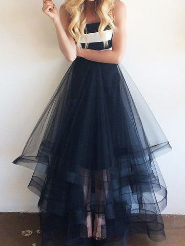 Cheap Prom Dresses Strapless Floor-length Tulle Long Prom Dress/Evening Dress JKL360