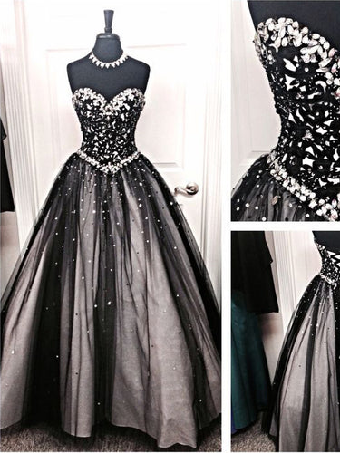 Black Prom Dresses Sweetheart Floor-length Lace Sexy Prom Dress/Evening Dress JKL361