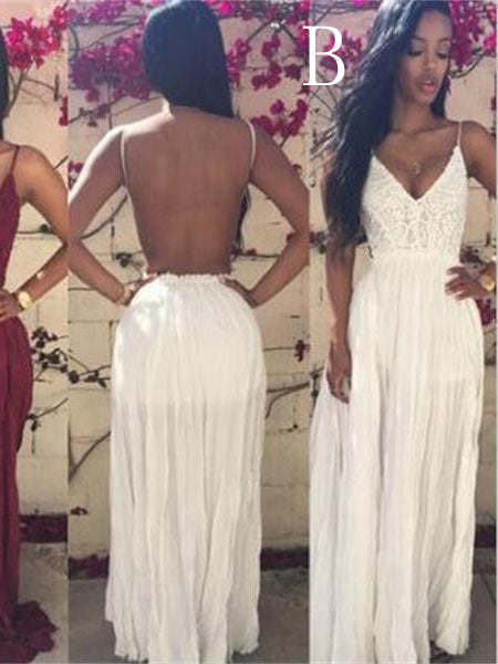 Cheap Prom Dresses Spaghetti Straps Floor-length Lace Sexy Prom Dress/Evening Dress JKL371