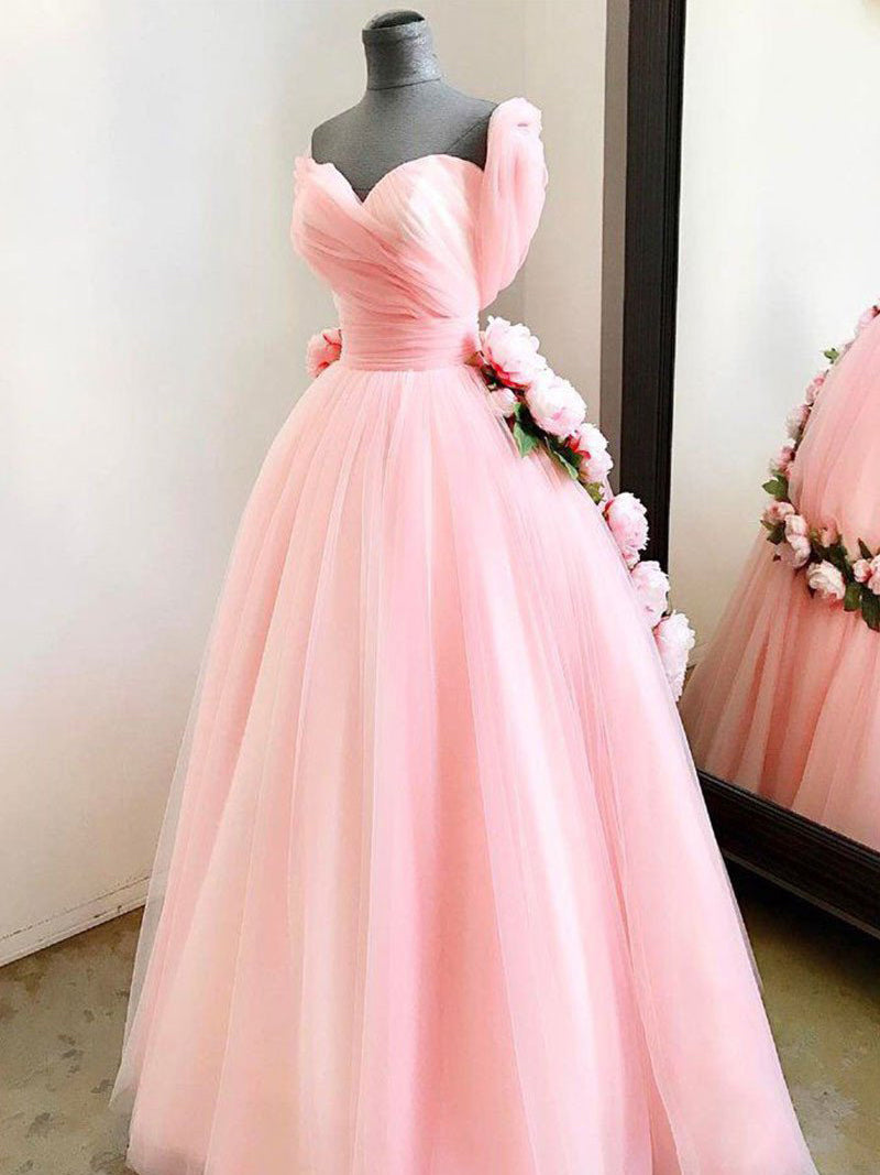 Chic Prom Dresses Sweetheart Ball Gown Floor-length Pink Prom Dress/Evening Dress JKL385