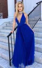 Chic Prom Dresses A-line Floor-length Rhinestone Royal Blue Prom Dress/Evening Dress JKL404|Annapromdress