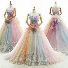 Ball Gown Prom Dresses Colorful Sweep/Brush Train Beautiful Prom Dress/Evening Dress JKL406