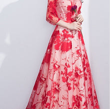 Beautiful Red Prom Dresses V-neck Short Train Lace Prom Dress/Evening Dress JKL412