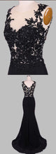 Black Prom Dresses Sweep/Brush Train Sheath/Column Slit Prom Dress/Evening Dress JKL416