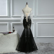 Black and White Prom Dresses Trumpet/Mermaid Sexy Long Prom Dress/Evening Dress JKL417