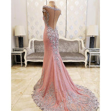 Luxury Prom Dresses Sheath/Column Rhinestone Lace Sexy Prom Dress/Evening Dress JKL419