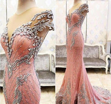 Luxury Prom Dresses Sheath/Column Rhinestone Lace Sexy Prom Dress/Evening Dress JKL419