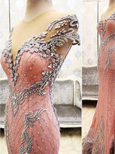 Luxury Prom Dresses Sheath/Column Rhinestone Lace Sexy Prom Dress/Evening Dress JKL419