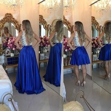 Royal Blue Prom Dresses A-line Floor-length Lace Sexy Prom Dress/Evening Dress JKL430