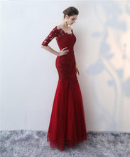 Chic Prom Dresses Scoop Trumpet/Mermaid Burgundy Sexy Prom Dress/Evening Dress JKL438