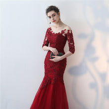 Chic Prom Dresses Scoop Trumpet/Mermaid Burgundy Sexy Prom Dress/Evening Dress JKL438