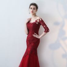Chic Prom Dresses Scoop Trumpet/Mermaid Burgundy Sexy Prom Dress/Evening Dress JKL438