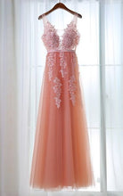 Chic Prom Dresses Straps A-line Floor-length Dark Navy Prom Dress/Evening Dress JKL444