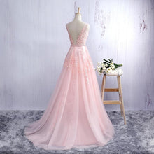 Sexy Prom Dresses Straps A-line Short Train Pearl Pink Tulle Prom Dress/Evening Dress JKL453