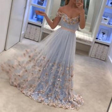Sexy Prom Dresses Off-the-shoulder Floor-length Appliques Long Prom Dress Evening Dress JKL457