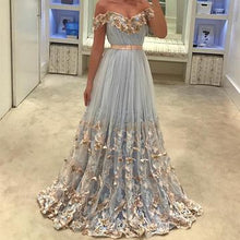 Sexy Prom Dresses Off-the-shoulder Floor-length Appliques Long Prom Dress Evening Dress JKL457