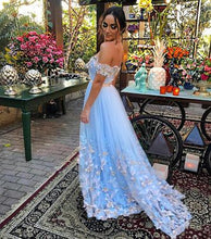 Sexy Prom Dresses Off-the-shoulder Floor-length Appliques Long Prom Dress Evening Dress JKL457