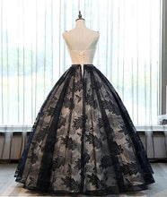 Ball Gown Prom Dresses Scoop Floor-length Long Lace Prom Dress Black Evening Dress JKL464