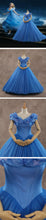 Luxury Prom Dresses Ball Gown Sweep/Brush Train Royal Blue Sexy Prom Dress JKL466