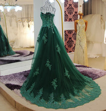 Luxury Prom Dresses A-line Sweetheart Sequins Hunter Green Long Prom Dress JKL468