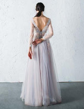 Chic Prom Dresses Colorful Bateau Appliques Long Prom Dress Tulle JKL474