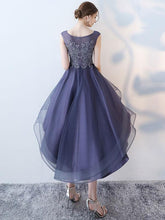 High Low Prom Dresses Scoop Asymmetrical Long Lace Prom Dress Sexy Evening Dress JKL482