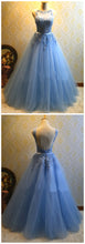 Ball Gown Prom Dresses Scoop Floor-length Tulle Long Sexy Prom Dress JKL487