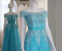 Long Prom Dresses A-line Off-the-shoulder Floor-length Prom Dress Sexy Evening Dress JKL493