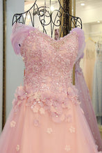 Beautiful Prom Dresses Sweetheart Tulle Hand-Made Flower Long Prom Dress JKL510