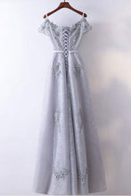 Lace Prom Dresses Off-the-shoulder Floor-length Appliques Long Prom Dress JKL511