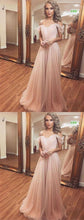 Chic Prom Dresses A-line Spaghetti Straps Tulle Lace Long Sexy Prom Dress JKL517