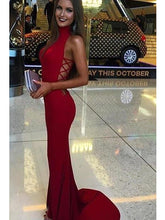 Sexy Prom Dresses High Neck Short Train Burgundy Long White Prom Dress JKL535