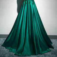 Long Prom Dresses Scoop Brush Train Hunter Green Beading Lace Prom Dress JKL540