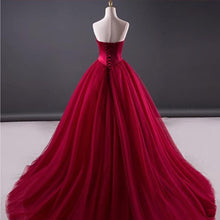 Ball Gown Prom Dresses Sweetheart Lace-up Tulle Sexy Burgundy Prom Dress JKL544
