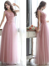 Cute Prom Dresses A-line Scoop Floor-length Beading Lace-up Long Prom Dress JKL554