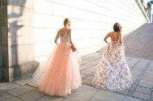 Sparkly Prom Dresses A-line Straps Beading Long Beautiful Prom Dress Sexy Evening Dress JKL572