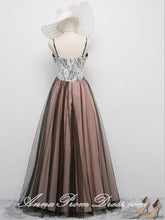 Vintage Prom Dresses A Line Floor-length Sexy Simple Lace Long Prom Dress JKL583