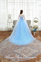 Beautiful Prom Dresses A Line Bateau Sweep Train Light Sky Blue Lace Prom Dress JKL587|Annapromdress