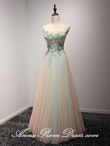 Long Prom Dresses Sweetheart Floor-length Appliques Beautiful Prom Dress Sexy Evening Dress JKL596