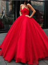 Ball Gown Prom Dresses Floor-length Sweetheart Lace-up Red Sexy Long Big Prom Dress JKL627