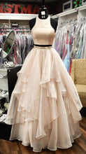 Two Piece Prom Dresses A-line Scoop Floor-length Long Sparkly Chic Prom Dress JKL637|Annapromdress