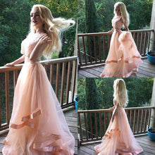 Two Piece Prom Dresses Bateau Aline Floor Length Beautiful Long Prom Dress JKL640