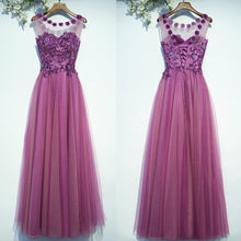 Chic Prom Dresses Scoop A Line Floor-length Lace-up Sequins Long Prom Dress JKL652