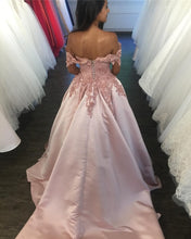 Sexy Prom Dresses Ball Gown Off-the-shoulder Appliques Long Prom Dress Chic Evening Dress JKL658